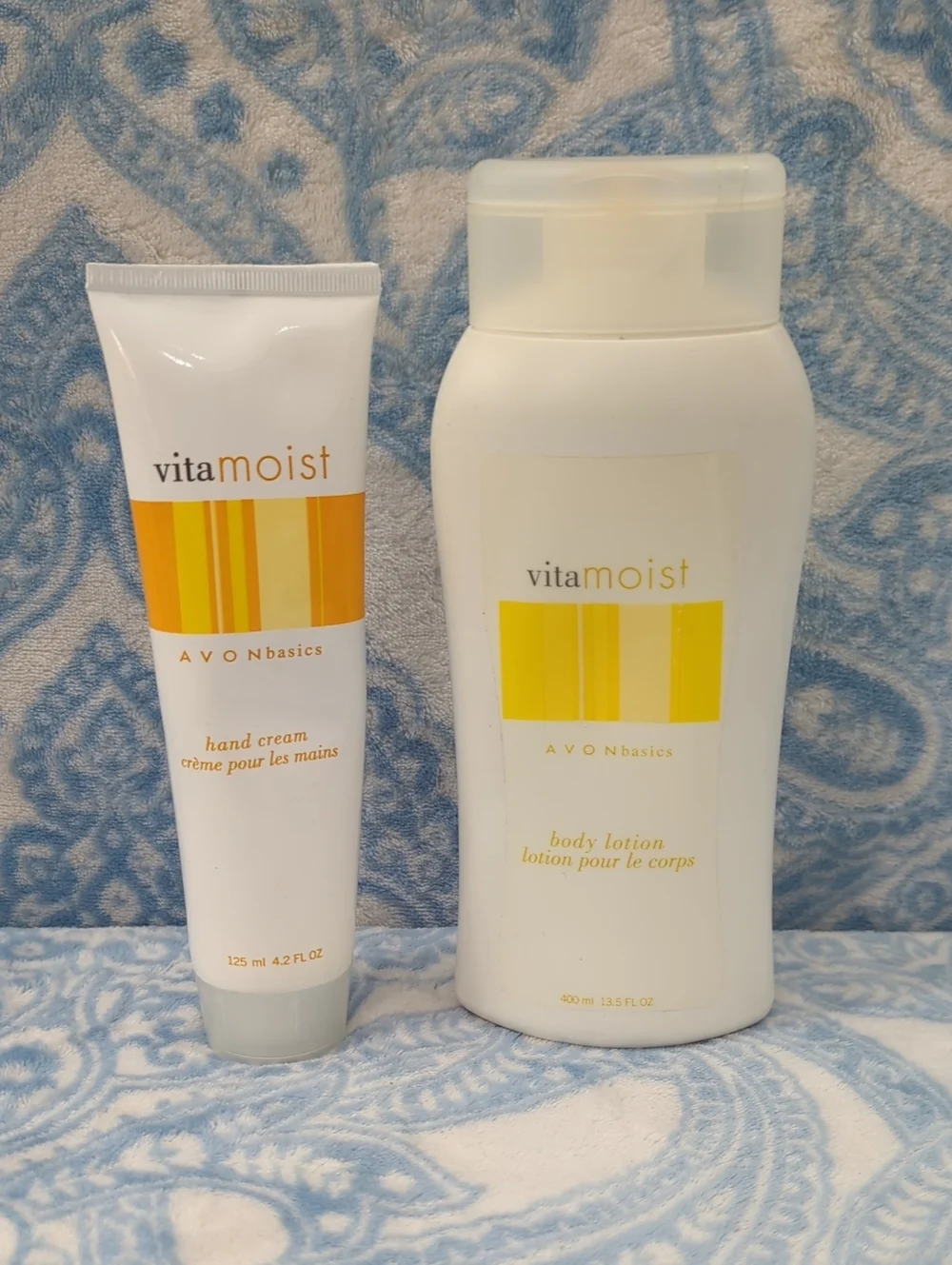 Avon vitaMoist Hand Cream & Body Lotion Set - Yellow Accents